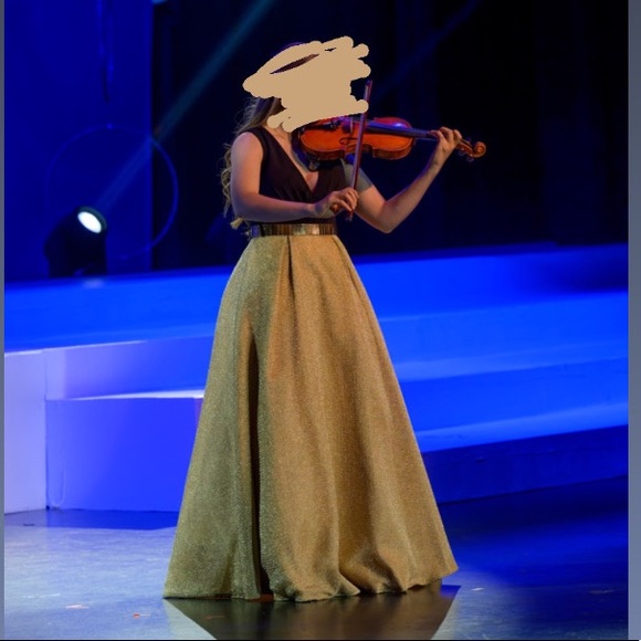 SOLD❤️❤️ Ieena for Mac Duggal black and gold ball gown size 8 - Picture 4 of 7